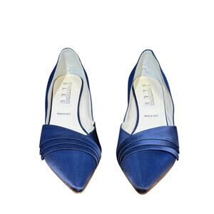 Something Bleu Navy Satin Evening Heels (for a size 6.5 foot)